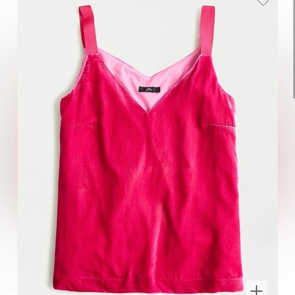 J Crew Velvet 💕 Pink Ribbon Tank Size Large - Picture 3 of 5